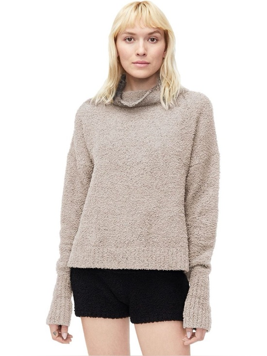 UGG Sweaters - UGG Sage Sweater Cowl Neck Fluffy Textured Ribbed Minimal Neutral